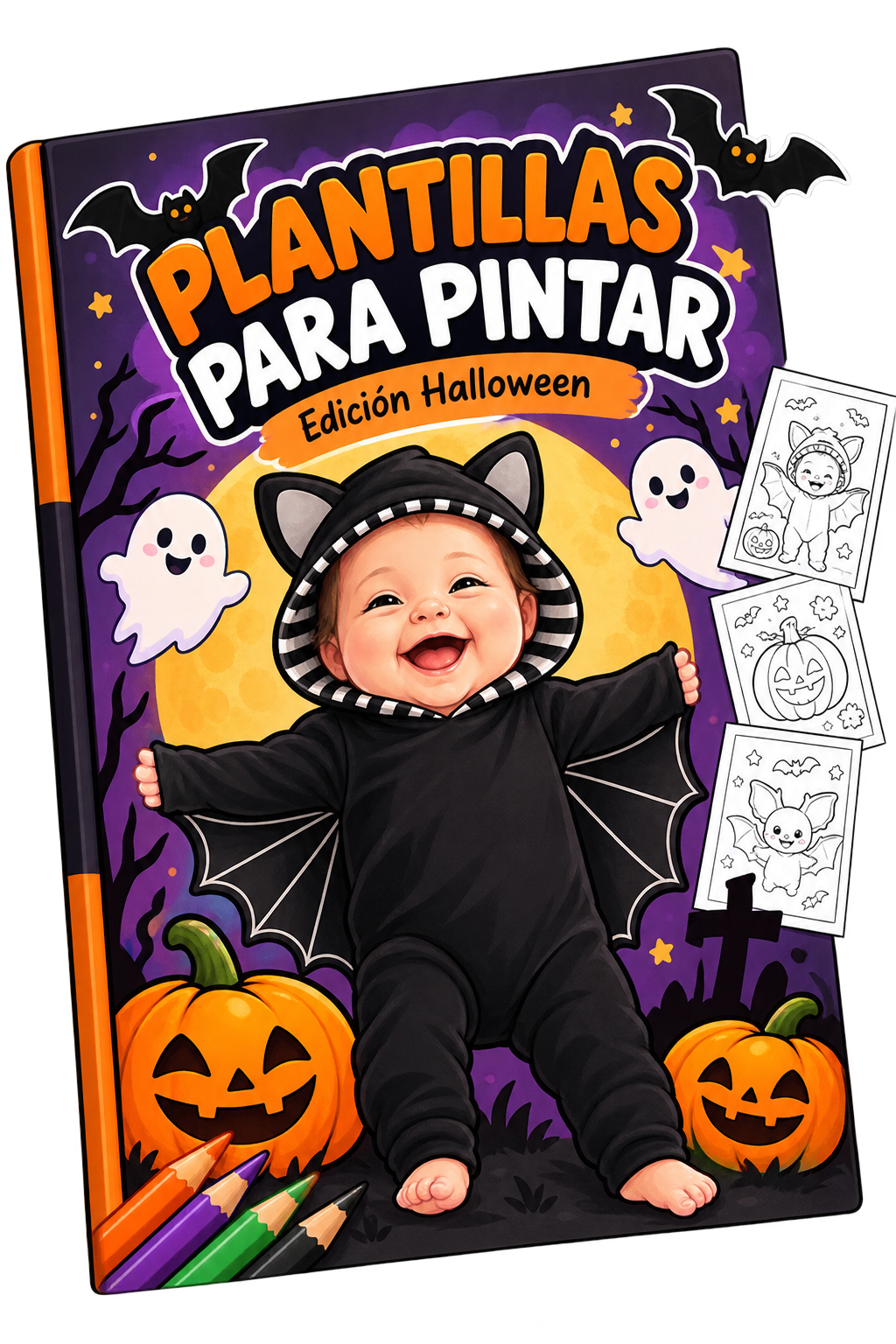 🦇 Ebook Imprimible: Colorea tu Murciélago Bebé – Halloween 🎃